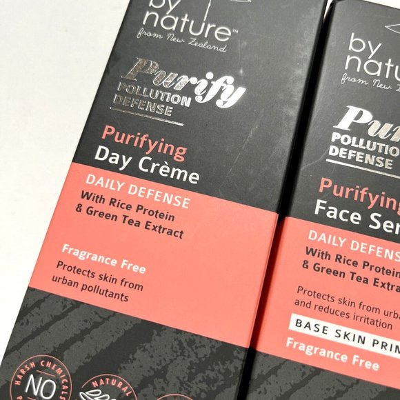 Bundle 2pc New BY NATURE Purify Pollution Defense Day Crème + Face Serum - Picture 3 of 5